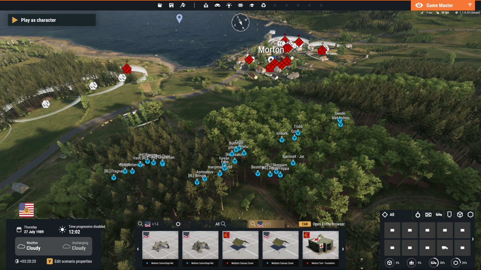 Game Master-miljö i Arma Reforger